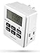 Fospower 7 Day Digital Timers for Electrical Outlets Indoor, Heavy Duty Dual Programmable Outlet Light Timer Switch, Electric Power Wall Timer for Grow Light, Appliance, Lamp, 3 Prong, Grounded