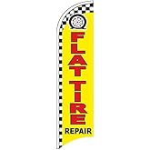 FLAT TIRE REPAIR Windless Swooper Flag Feather Banner Sign (Flag Only) yb, 2.5x11.5 ft