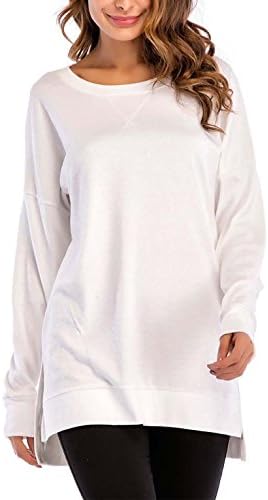 8Sanlione Womens Long Sleeve Casual Crew Neck Pullover Loose Sweatshirt Tunic Tops T-Shirt