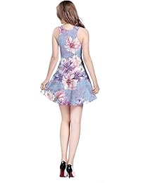 Vestido CowCow, bohemio, floral sin mangas para dama, de cachemira de Damasco con patrón floral, talla XS y -5 XL.