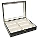 Luxurious Black Eyeglasses/Sunglasses Storage Organizer Display Case Box w/Leatherette Trim - MyGift