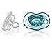Born Free Bliss 0-6M Orthodontic Shape Pacifier, 2-Pack (Blue & Green)