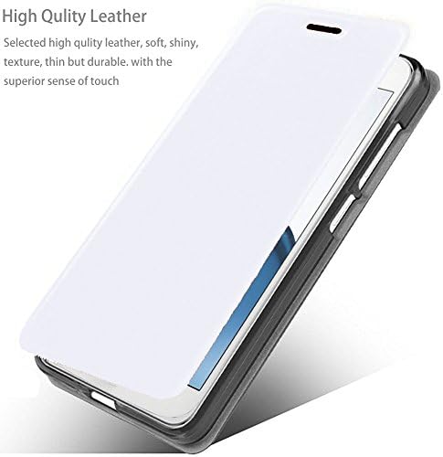 Sony Xperia XZ1 Compact Case,Helianton Ultra Slim Flip Folio,Kickstand,TPU bumper,Full Body Protection,Credit Card Holder Case (White)