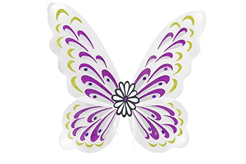 White sparkling fairy costume wings