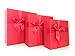 Cypress Lane Square Rigid Gift Box with Ribbon, 11 inches, a Nested Set of 3 (Red)