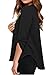 Dokotoo Womens Casual Chiffon Ladies V-Neck Cuffed Sleeve Blouse Tops Small Black,Black,(US4-6)S