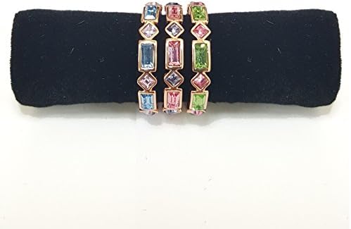 CZ Luxxe Jewelry Crystal-Elements 3 Stack Ring Set 18k Gold Plated - Multicolor