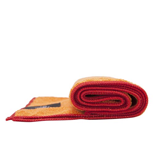 SUMI ECO ECO-FRIENDLY The Perfect Yoga Hand Towel 2SET - Super Soft, Sweat Absorbent, Multicolored Wicking, Non-Slip Bikram Hot Yoga Rug for Pilates Lovers (Orange | Red Edge)