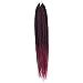 Mirra's Mirror (6Packs) 14Inch Ombre Senegalese Box Braids Crochet Hair Braiding Hair Synthetic Mambo Twist Hair Extension 30Strands/Pack