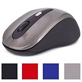 HDE Bluetooth Mouse Ergonomic Wireless Optical Mouse (Silver)