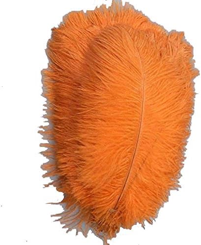 CENFRY 5pcs Ostrich Feathers 22-24inch Plumes for Wedding Centerpieces Home Decoration (Orange)