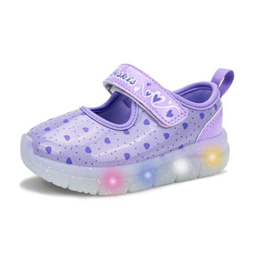 YESKIS Toddler Girls Light Up Dress Shoes