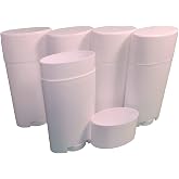 Dropper Stop 5 Pack - Empty Deodorant Containers (2.5 Oz Capacity, Top-Fill, Flat Top Lid, White)