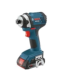 Bosch ids18102rt 18 V Compact Tough 1 4 in. Hex Impact Driver con 2 pilas HC Slimpack (Certificado Refurbished)