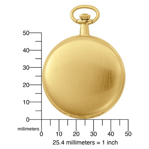 Charles-Hubert, Paris Gold-Plated Satin Finish Mechanical Pocket Watch