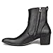 OTTO ZONE Dress Boot for Men Leather Chukka Designer Boots Casual Heel Shoes Zipper-up