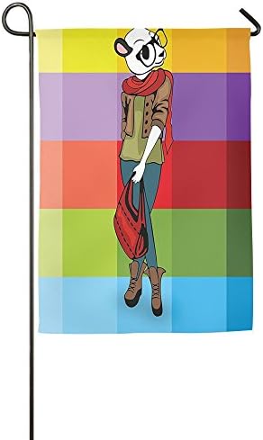 Weiheiwec 9 Cartoon Fox With Chic Clothes In Human Form Animal Fashion Theme Home Flag Garden Flag Demonstrations Flag Family Party Flag Match Flag 1218inch