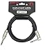 Kirlin Cable IP-202PR-10/BK - 10 Feet - Straight to Right Angle 1/4-Inch Plug Instrument Cable Black PVC Jacket