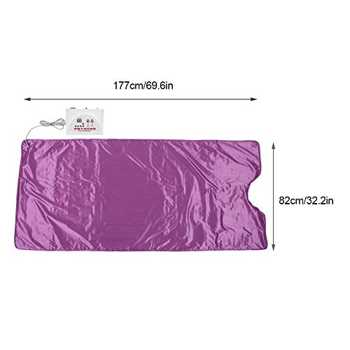 Heat Sauna Blanket, Electric Far-Infrared Sauna Sliming Blanket Khan Steam Foldable Steam Pot Machine and Weight Loss Sauna Detox Therapy Machine for Body Shaper Slimming Fitness Sweat(US)