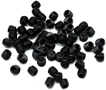 Cyful 60pcs M3x 3mm Alloy Steel Cone Point Hex Socket Set Grub Screw Headless Black (M3x3)