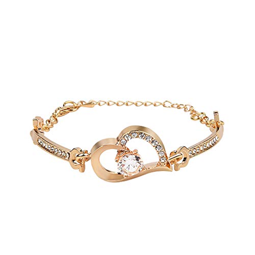Wowpower Women Crystal Bracelet Bridal Love Bangle Fashion Adjustable Hand Chain Wedding Valentine's - //medicalbooks.filipinodoctors.org