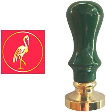 YGHM Crane Wax Seal Stamp Elegangt Green Macaroon Wood Handle Sealing Wax Stamp Kit Gift Wine Package Wedding Invitations Card Envelope Letters Seal Stamp