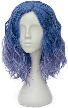 Estyle Fashion 14 Inches(35CM) Curly Heat Resistant Lolita Party Lady Cosplay Hair Full Wig (Ombre Light Blue)