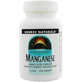 Source Naturals Manganese Chelate 10mg Elemental, 250 Tablets