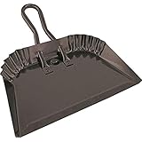 Edward Tools Black Metal Dustpan 12” - Heavy Duty Powder Coated Steel does not chip or bend - Precision edge for small item s