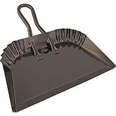 Edward Tools Black Metal Dustpan 12&rdquo; - Heavy Duty Powder Coated Steel Does not chip or Bend - Precision Edge for Small Item Sweeping - Loop Handle for Comfort/Hanging (1)