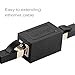 Dingsun RJ45 Coupler, Ethernet Extender for Cat7/Cat6/Cat5e/Cat5 Female to Female Ethernet Coupler Connector(1pack, Black)