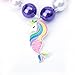 Bling Bling Chunky Bubblegum Necklace Unicorn Mermaid Fashion Beads and Bracelet Set for Girls (Unicorn Mermaid)