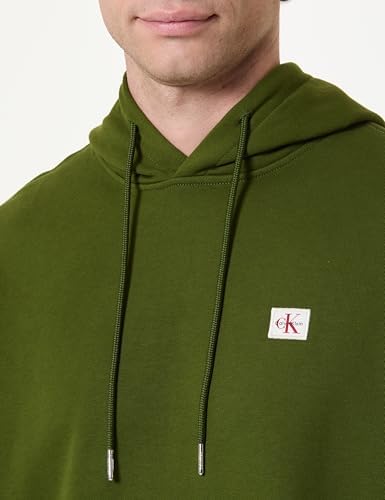 Herren Hoodie Terry Badge aus Baumwolle, Grün (Medieval Forest), M
