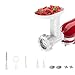 Antree Meat Grinder Attachment For KitchenAid Stand Mixers Includes 2 Plates 2 Grind Blades 2 Sausage Filler Tubes, and 1 Cleaning Brush, Easy To Use Food Grinder Attachment For KitchenAid - White