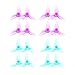BETAFPV 16pcs 31mm 3-Blade Props 0.8mm Sharft Hole Tri-Blade Propeller Transparent Pink and Blue with Removal Tool for Tiny Whoop Quad