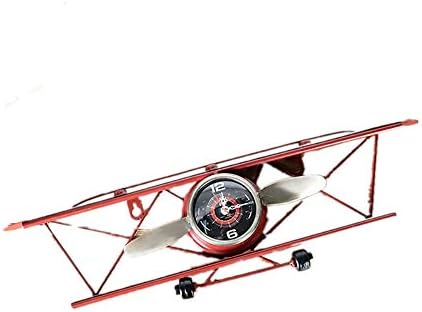 SCCL Retro Airplane Home Wall Mural Wrought Iron Wall Clock Clock Living Room Bedroom Dining Room Children Bedroom Ornamental Watch