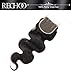 Rechoo Brazilian Virgin Remy Body Wave Hair 3 Bundles 300g with 4x4 Lace Closure Human Hair Extensions Bundles with Three Part Closure(12 14 16+12)