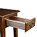 Haven Ridge Solid Wood Side Table with Built-In Swing Arm Lamp and Drawer, Medium Oak Brown, Perfect for Entryways, Living Rooms, and Small Spaces – Leick Home, 9037-MED
