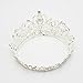 Gold Silver Crystal Heart Rhinestone Headband Crown for Cake Topper Party Wedding Princess Headpiece Tiara (Silver)