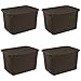 Sterilite 12786P04 17 Gallon/64 Liter Weave Tote, Espresso, 4-Pack