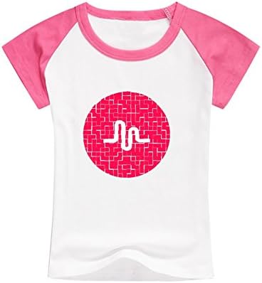 Justfly Little Boys Girls Puzzle Musically Cotton Raglan T-shirt XL Pink