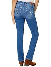 YMI wannabettabutt Mid-Rise Bootcut Luxe Jeans, mano arena Molienda Azul