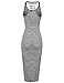 Awesome21 Casual Stretch Striped Caged Racerback Bodycon Midi Dress White Black Size M