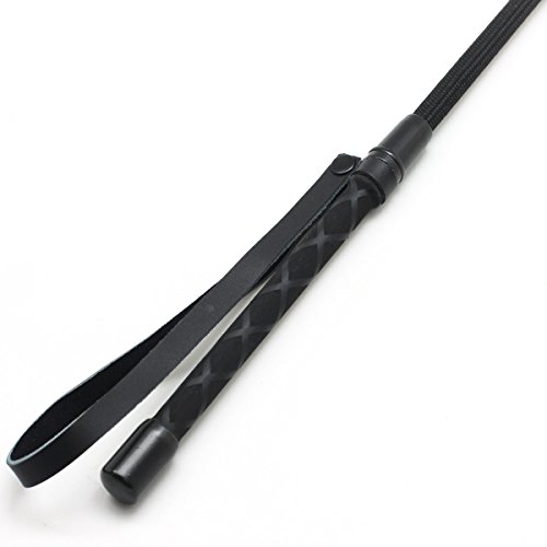 Scarlet Kitten 21.65 " Real Leather Tip Riding Crop Whip with Silicone Handle and Leather Loop