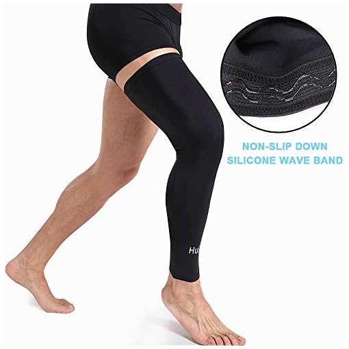 HuiYee Sports Compression UV Long Leg Sleeves for Running Basketball Football Cycling and Other Sports(3 Sizes, 1 Pair) - Image 4