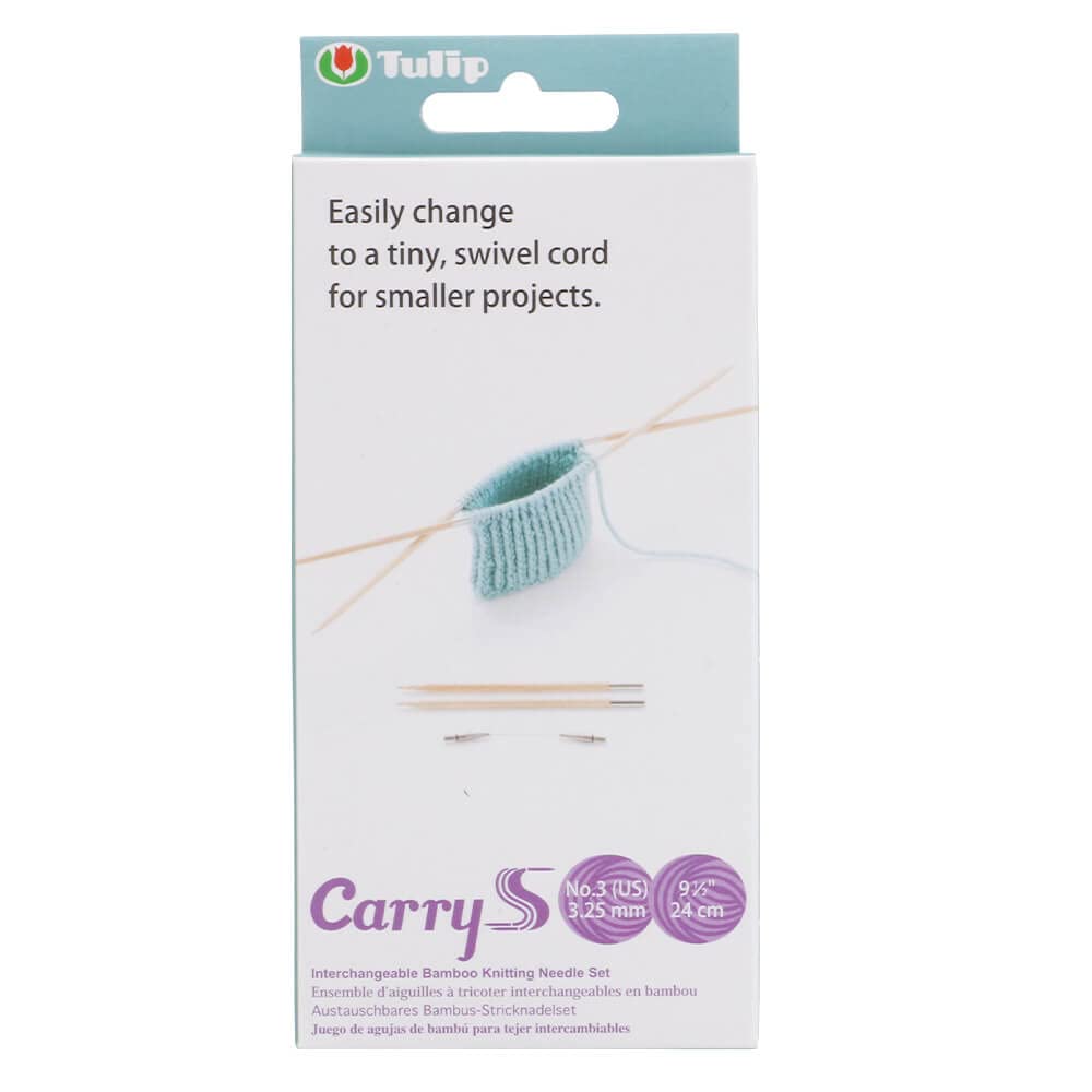 Tulip CarryS Interchangeable Bamboo Knitting Needle tip - 1 piece, Brown/Beige/Silver