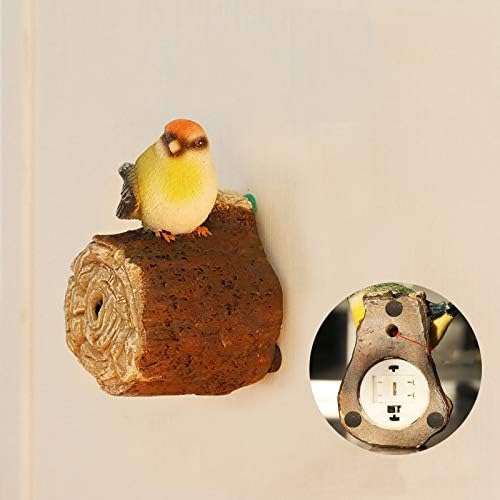 Garden Ornaments Simulation Bird Voice Control Bird Pendant Waterproof Resin Garden Statue for Yard Landscape Lawn Decoration Crafts Gift -(A B) A:6 * 6 * 8cm