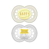 MAM Pacifiers, Baby Pacifier 6+ Months, Best Pacifier for Breastfed Babies, 'Attitude' Design Collection, Unisex, 2-Count