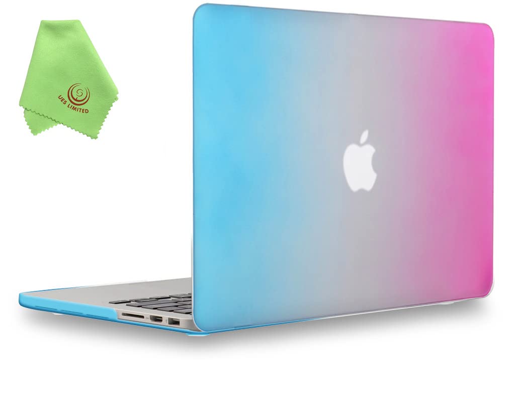 UESWILL Smooth Matte Hard Case Compatible with MacBook Pro (Retina, 15 inch, Mid 2012/2013/2014/Mid 2015), Model A1398, No CD-ROM, No Touch Bar, Rainbow