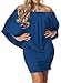 VOIANLIMO Ruffles Bodycon Mini Off Shoulder Sexy Womens Dresses Blue S
